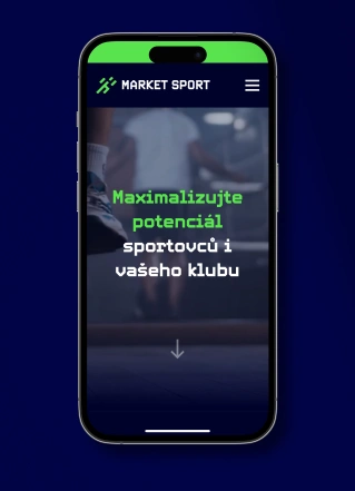 Ukázka webu Market Sport na mobilu