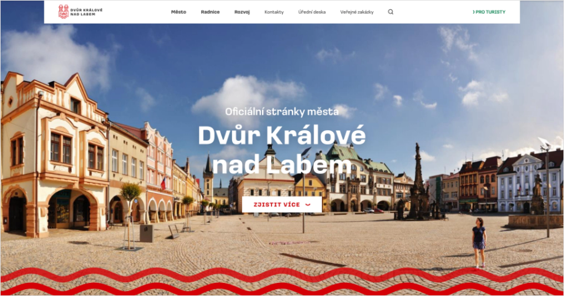 Concept of webpage of Dvůr Králové nad Labem