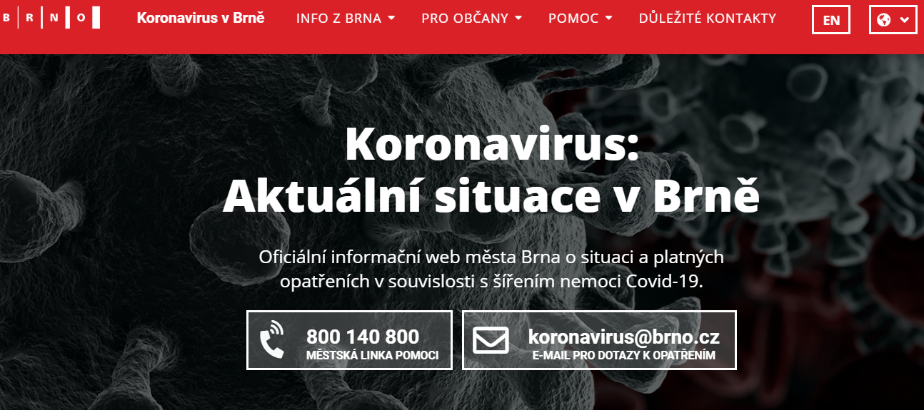 Ukázka z webu o koronaviru z dílny Lesensky.cz