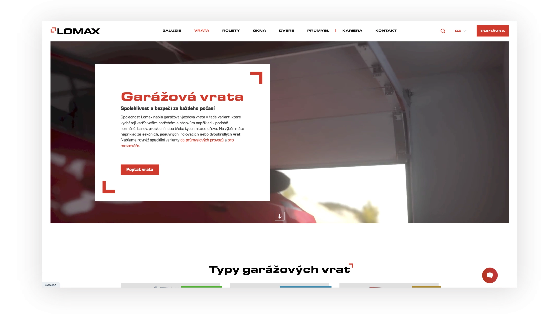 Ukázka webu LOMAX