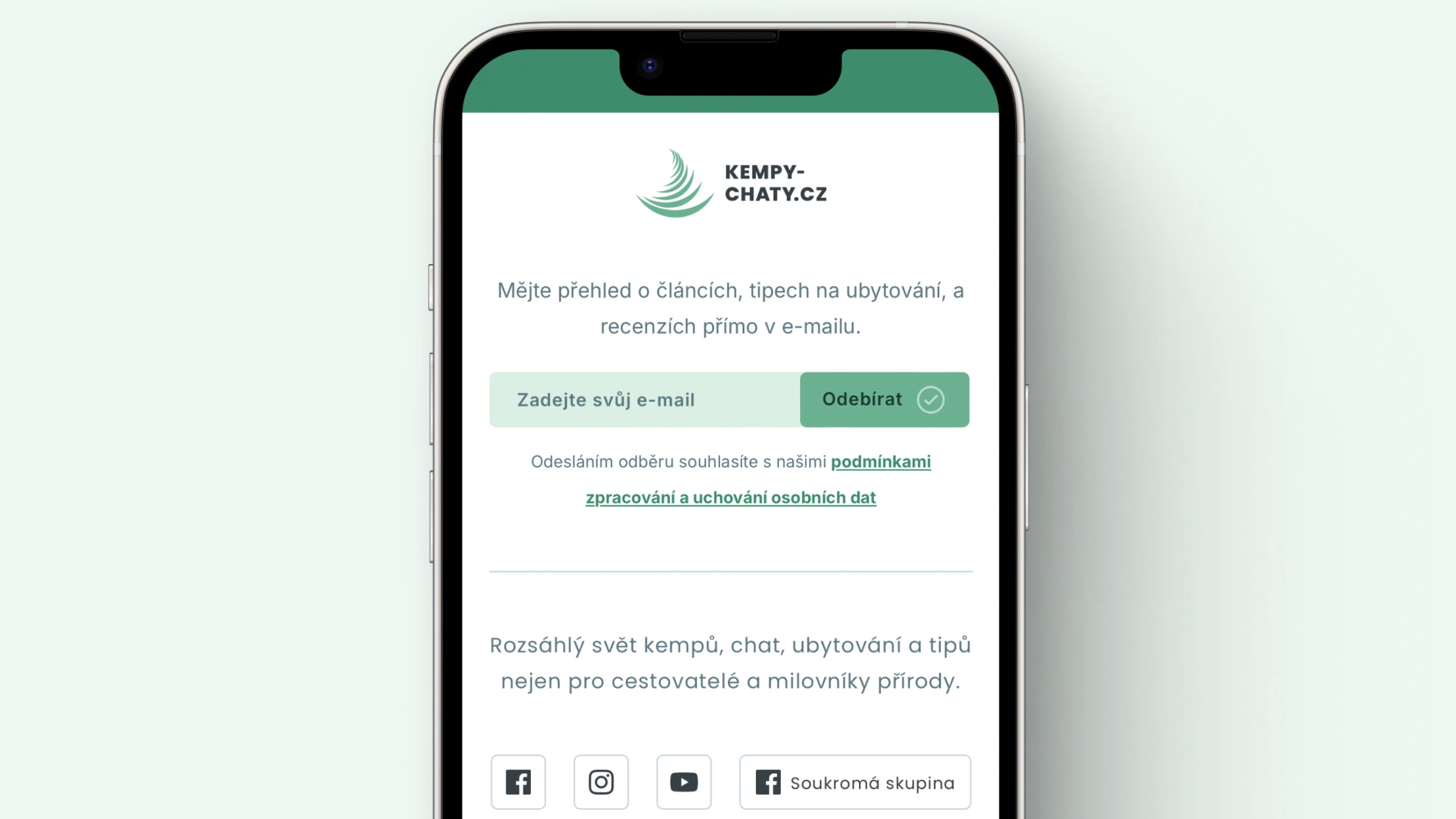 Ukázka webu pro Kempy-chaty.cz