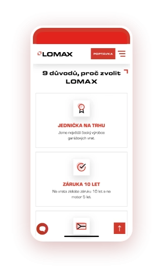 LOMAX mobilní screen 3