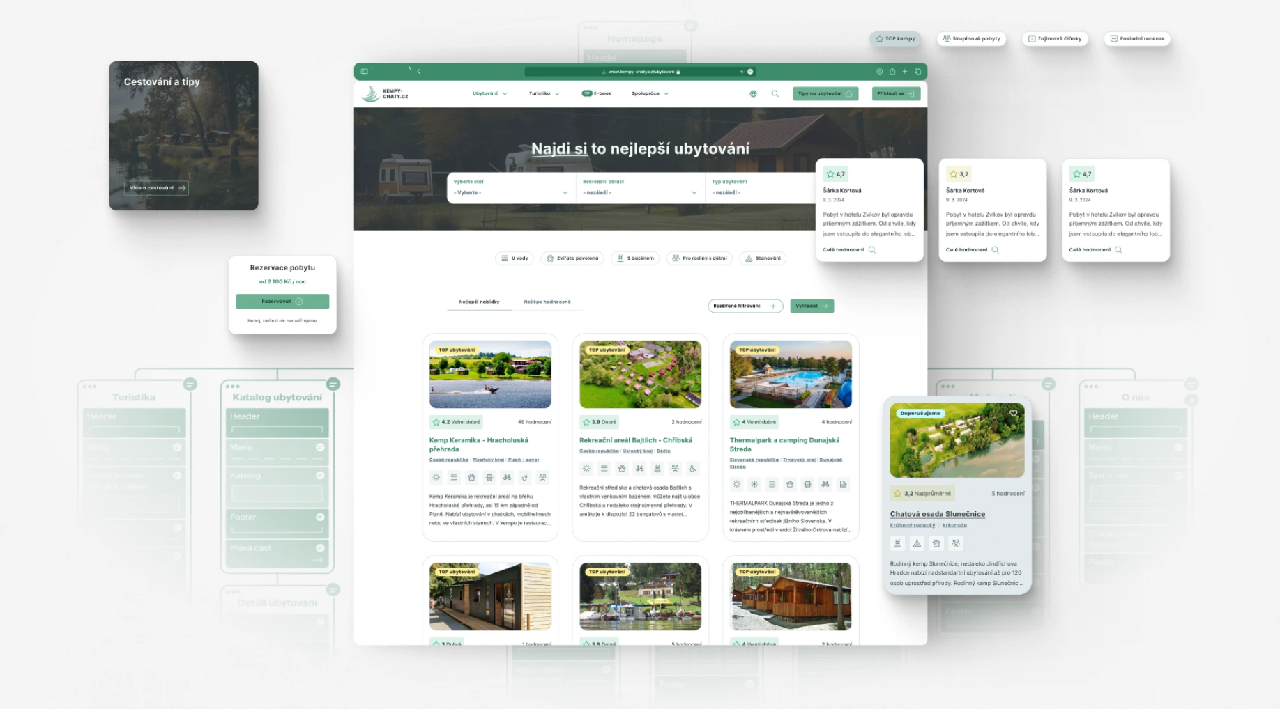 Nová architektura a UI | Kempy-chaty.cz