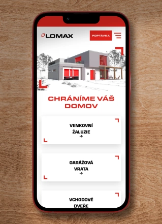 Web lomax náhled mobil