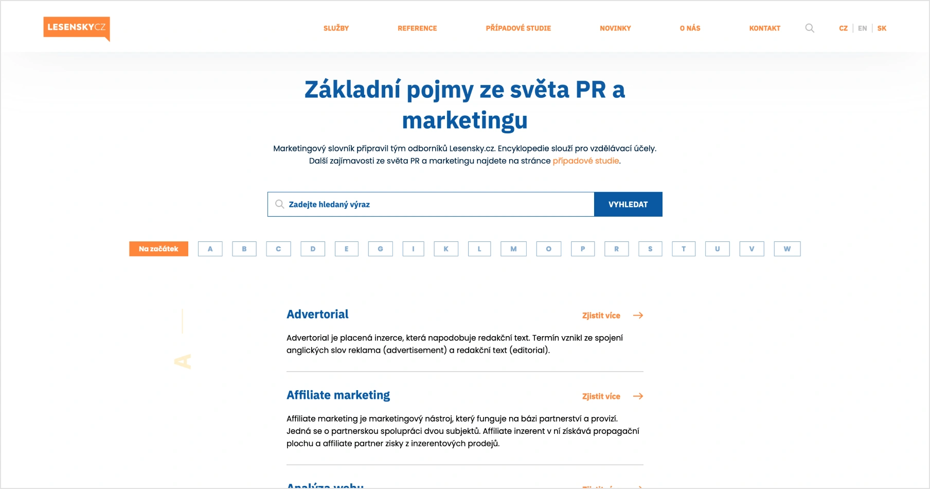 Ukázka slovníku | Lesensky.cz